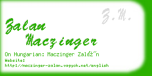 zalan maczinger business card